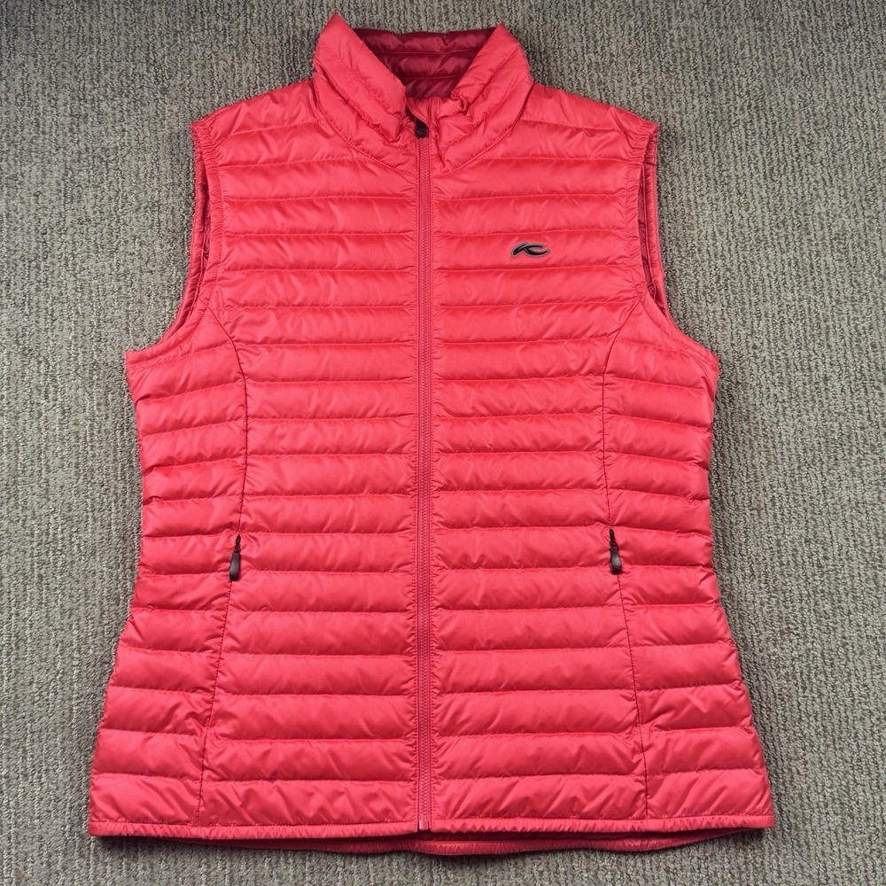 KJUS Womens XL 42 Cypress Down Vest Full Zip Puffer Quilted Golf Pink